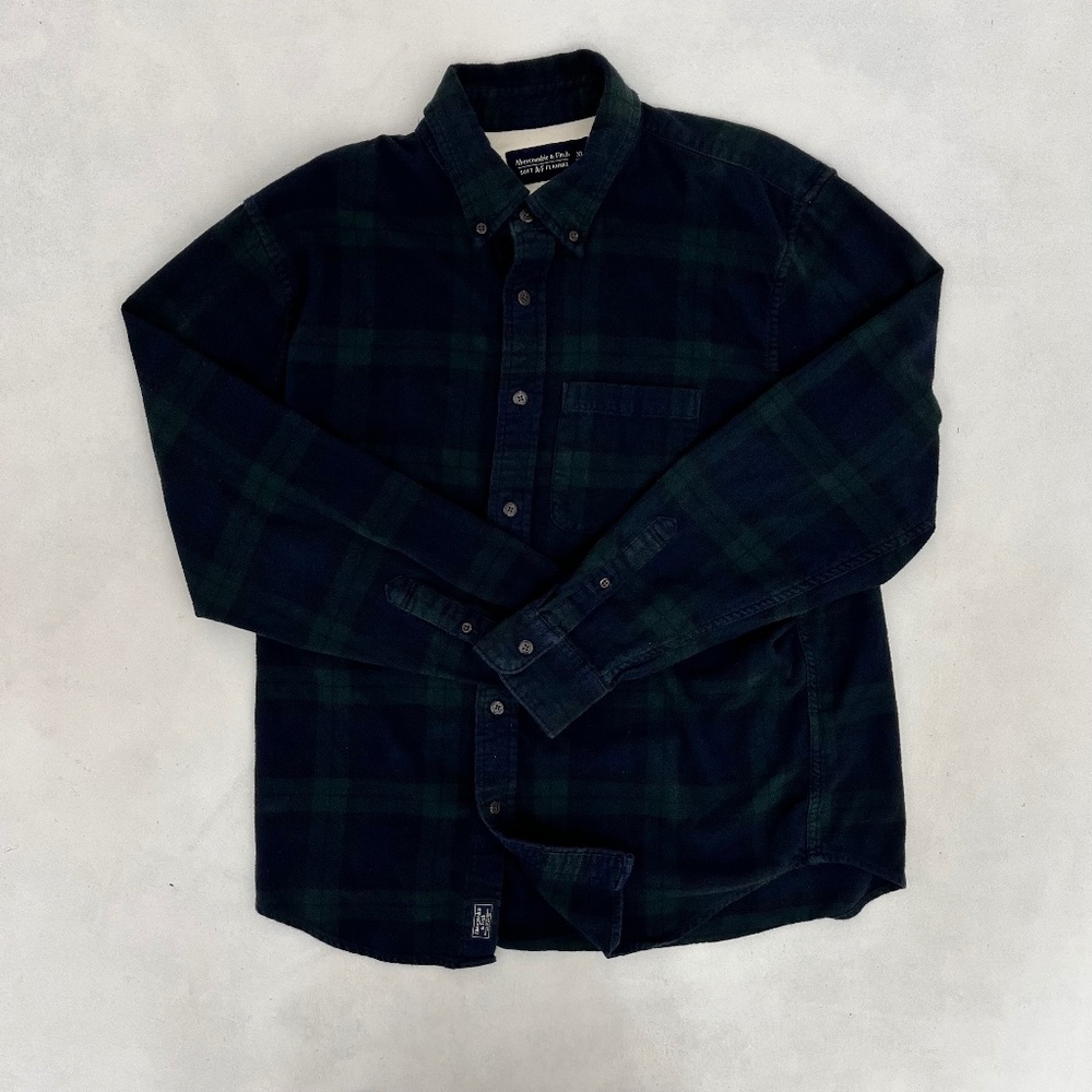Abercrombie & Fitch Mens XL Button Down Shirt Multicolor Plaid Soft A&F Flannel